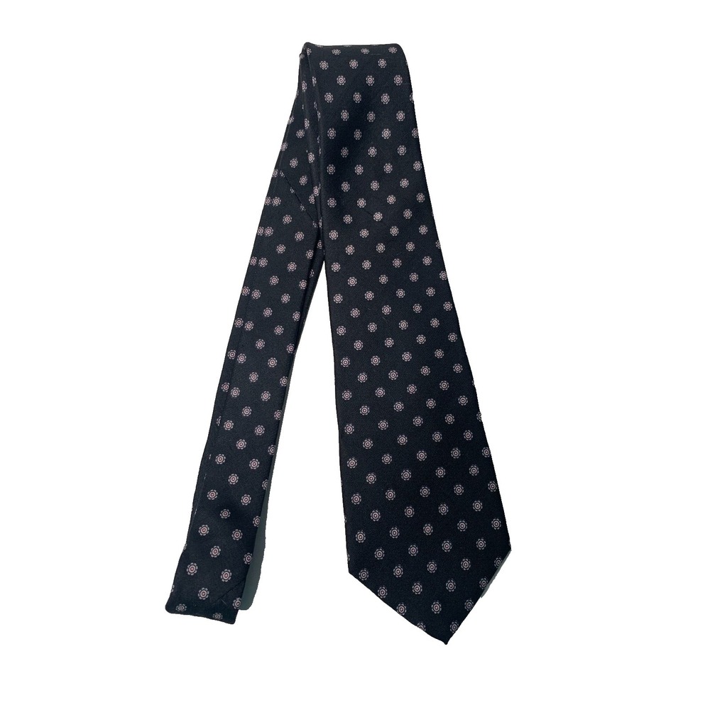 Tie Vintage Men's Johnny Carson Navy Geometric Patterned Tie
